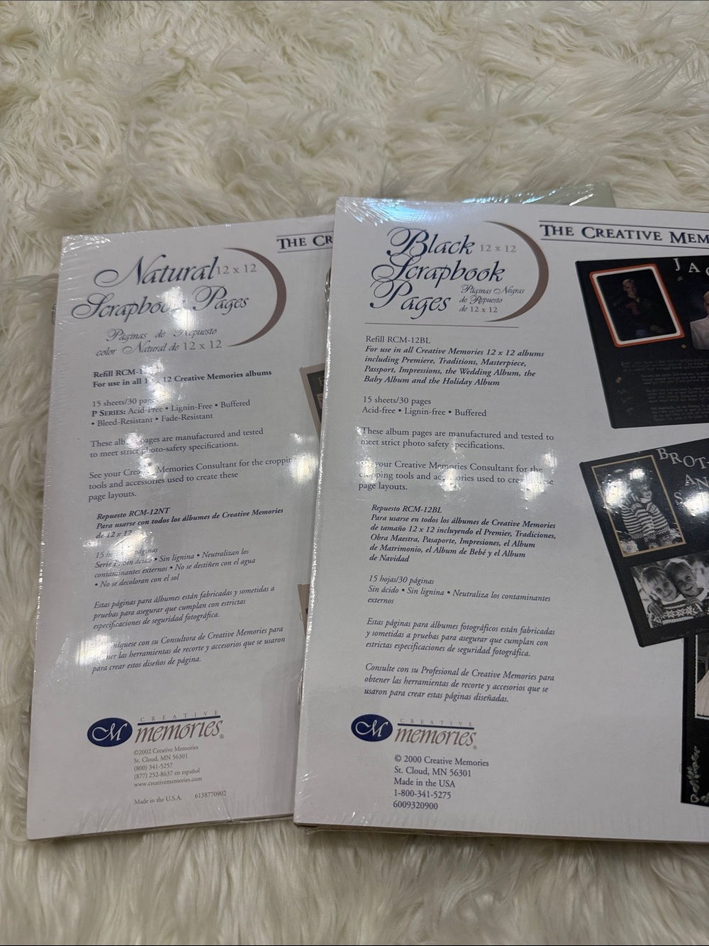 Creative Memories White and Black Scrapbook Refill Pages
